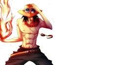 White background portgas d ace Simple Background anime boys One 
