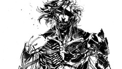 White background Raiden artwork video games metal gear rising 