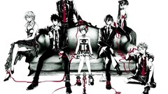 White background Ribbons couch long hair anime girls short hair 