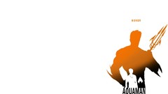 White background silhouettes superheroes dc comics honor aquaman