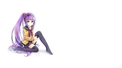 White background skirts long hair anime girls school uniforms 