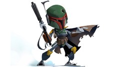 White background star wars bounty hunter boba fett