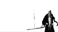 White background Swords bleach grayscale Yamamoto Genryusai 