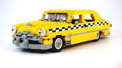 White background Taxi Legos Yellow cab