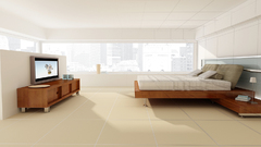 White beds interior bedroom