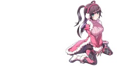 White blush anime girls blue eyes brunettes pantyhose Pop 