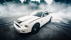 White burnout Ford mustang repost