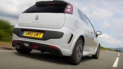 White cars abarth Mitsubishi Evo Fiat Punto