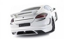 White cars back hamann Porsche Panamera rear view cars Hamann 