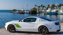 White cars Ford Ford mustang 2014 roush stage 3