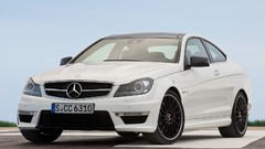 White cars Mercedes-Benz Coupé Mercedes Benz C63 Mercedes C 63 