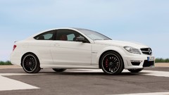 White cars Mercedes-Benz Coupé Mercedes Benz C63 Mercedes C 63 