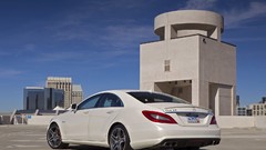 White cars Mercedes-Benz Mercedes Benz CLS63 AMG