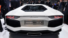 White cars motor TV shows geneva Lamborghini-Aventador 