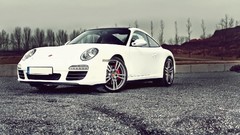 White cars Porsche vehicles porsche 997 Porsche 997 Targa 4S