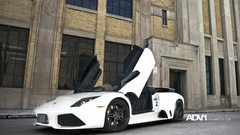 White cars roadster Lamborghini Lamborghini-Aventador ADV 1