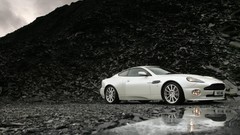 White cars vehicles scenic Aston Martin V12 Vanquish