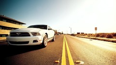 White cars vehicles v6 Ford mustang