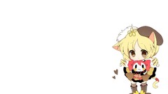 White Chibi pink hair brown eyes mahou shoujo madoka magica 