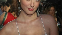 White dress cleavage Eva Amurri