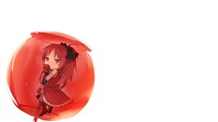 White food red eyes long hair boots mahou shoujo madoka magica 