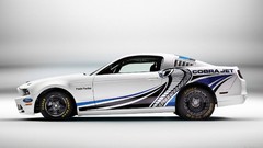 White Ford back front cobra stripes Ford mustang concept cars 