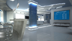 White futuristic room Future