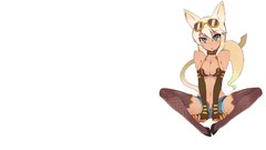 White glasses belly Shorts shoulders stockings blue eyes animal 