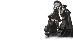 White hair anime girls strength short hair black rock shooter 