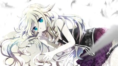 White hair blue eyes vocaloid ia