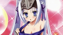 White hair blush anime girls blue eyes kore wa zombie desu ka 