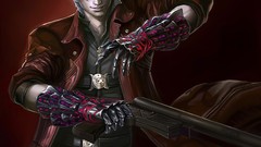 White hair devil may cry dante illustrations artwork 