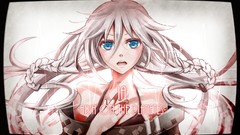 White hair long hair anime girls blue eyes braids vocaloid bare 