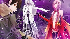 White hair long hair brunettes short hair guilty crown yuzuriha 