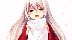 White hair long hair pink eyes Sengoku Hime