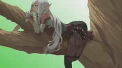 White hair pointy ears dark skin Isekai no Seikishi Monogatari 