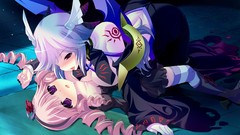 White hair red eyes blush pink hair long hair anime girls open 