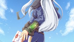 White hair red eyes fallout fallout 3 anime girls assault rifle 