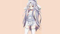 White hair red eyes long hair anime girls melty blood