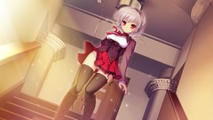 White hair red eyes skirts anime girls manatsu no yoru no yuki 