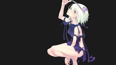 White hair Simple Background