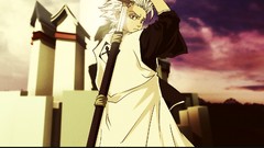 White hair Swords buildings bleach Captains Hitsugaya Toshiro 