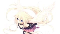 White hair vocaloid bare shoulders ia Simple Background
