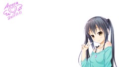 White long hair brown eyes k - on black hair nakano azusa 