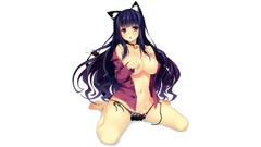 White Photoshop white background blush long hair anime girls 