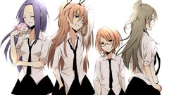 White schoolgirls meganekko anime