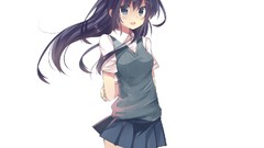 White skirts long hair school uniforms black hair mishima 