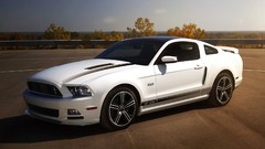White tuning cars Ford vehicles muscle cars Ford Mustang GT 