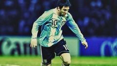 Widescreen football player argentina lionel messi soccer FC 