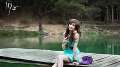 Widescreen lakes Chinese Actress asians models photo shoot 